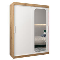 SCHWEBETÜRENSCHRANK 200/150/62 2-türig - Silberfarben/Eiche Artisan, Holz/Kunststoff (150/200/62cm) - Abiks Möbel