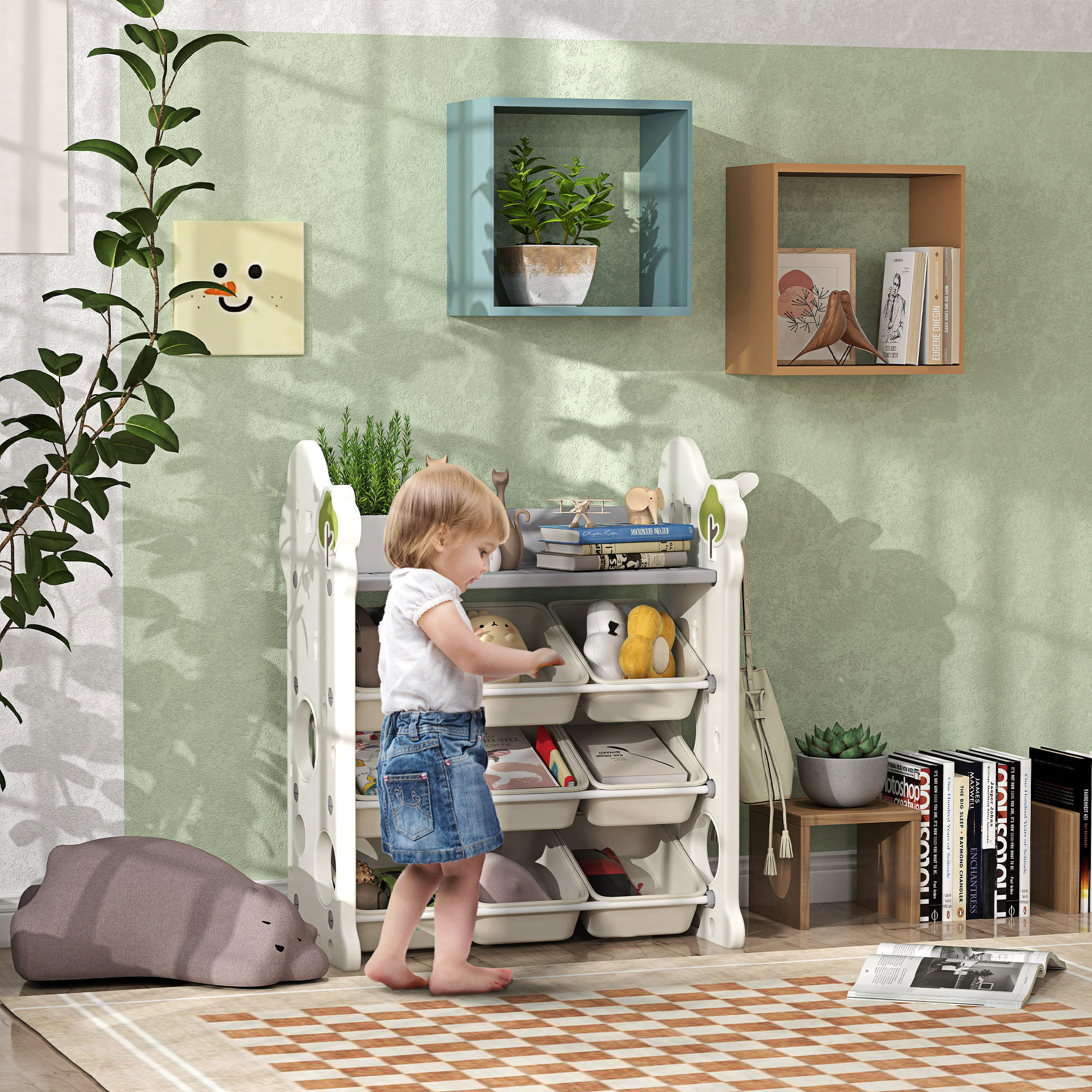 KINDERREGAL - Creme/Weiß, Kunststoff (42/94/77cm) - AIYAPLAY