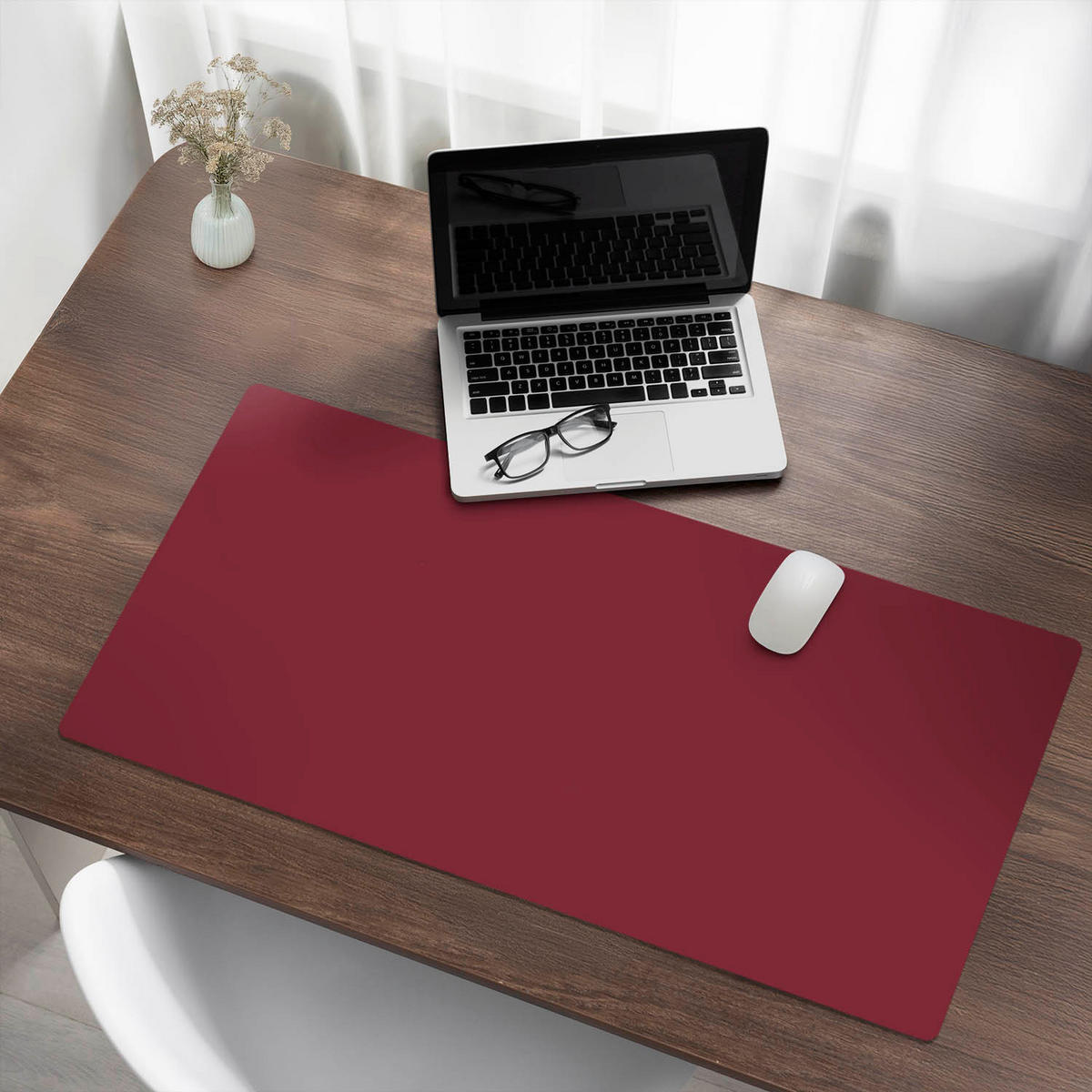 SCHREIBTISCHUNTERLAGE 100x50 cm Bordeaux - Weinrot, Kunststoff (100/50/1.6cm) - Wallfluent