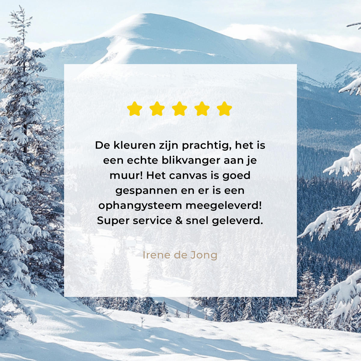 LEINWANDBILD Winterlandschaft - Natur - Berge - Bäume - Schnee Deko Groß 90x90 cm - Hellblau, Textil (90/90cm) - MuchoWow