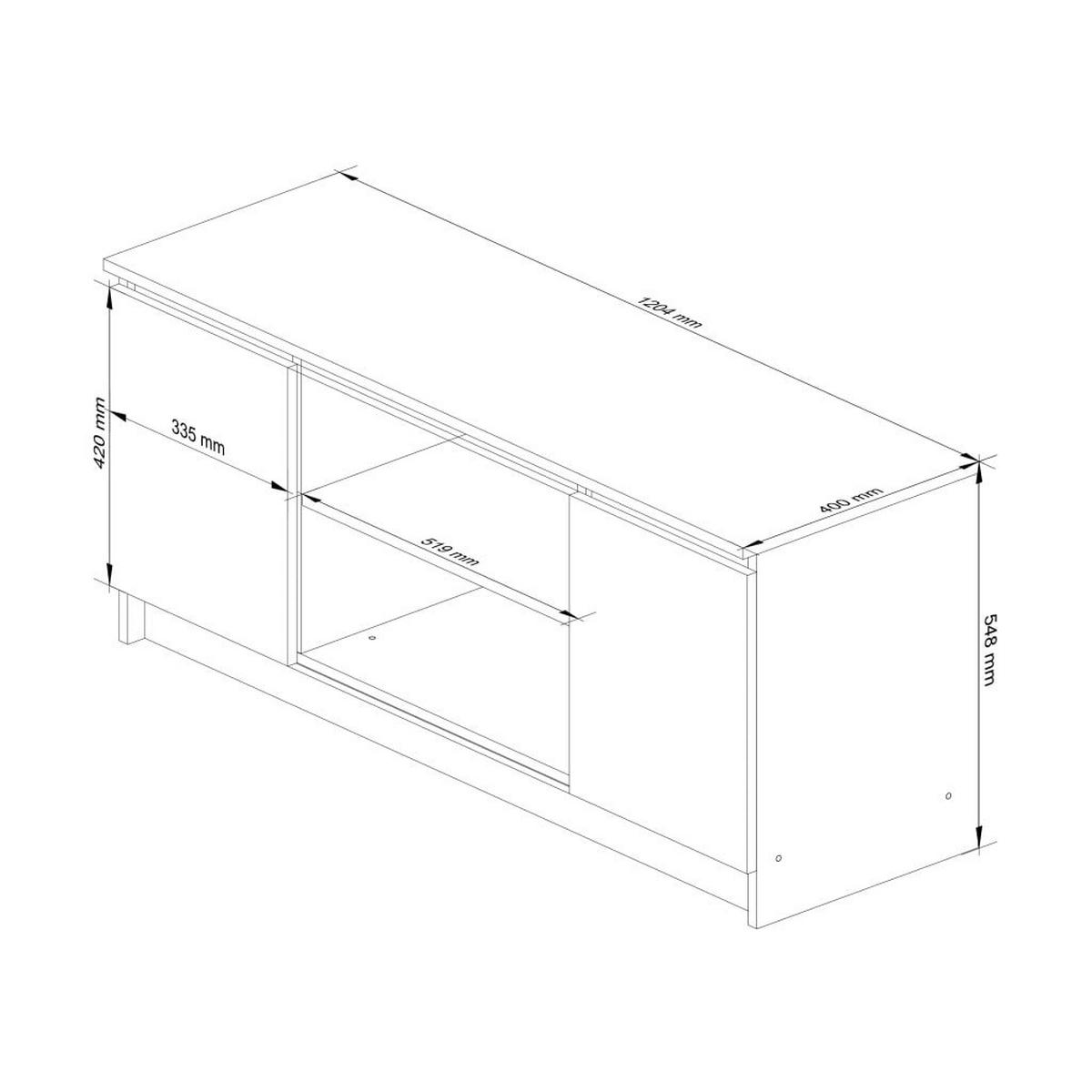 LOWBOARD Weiß 55/120/40 - Weiß, Holzwerkstoff (120/55/40cm) - RAUMHIRSCH FURNITURE