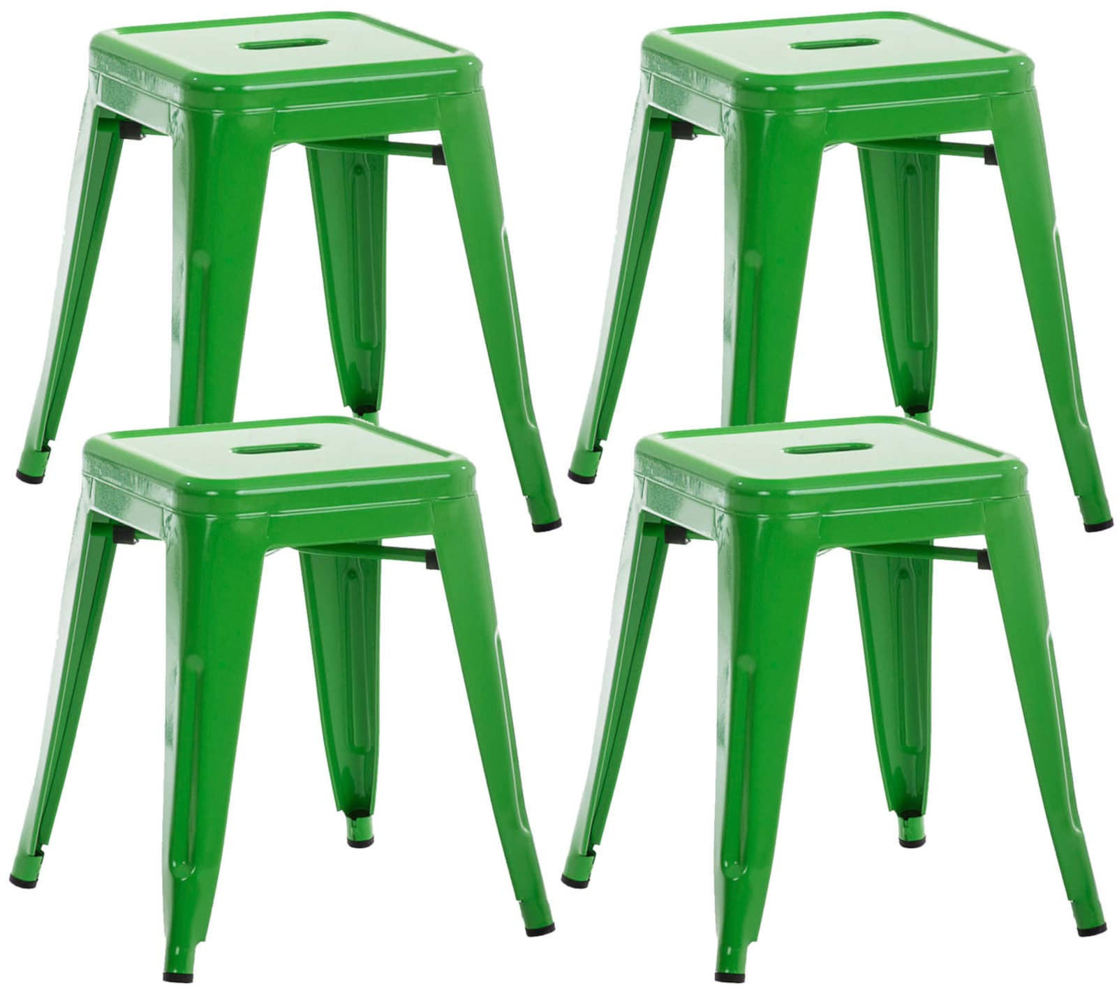 SITZHOCKER 4er Set Arvida grün - Grün, Metall (40/46/40cm) - TPFLiving