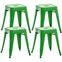 SITZHOCKER 4er Set Arvida grün - Grün, Metall (40/46/40cm) - TPFLiving