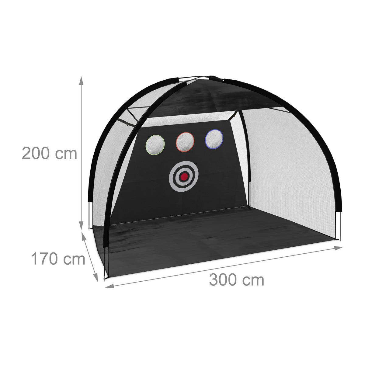 GOLF Übungsnetz - Schwarz, Kunststoff/Textil (300/170cm) - Relaxdays