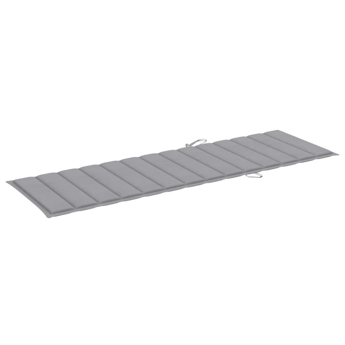 SONNENLIEGE Mit Auflage Akazie Massivholz - Grau, Holz/Textil (200/86/68cm) - vidaXL