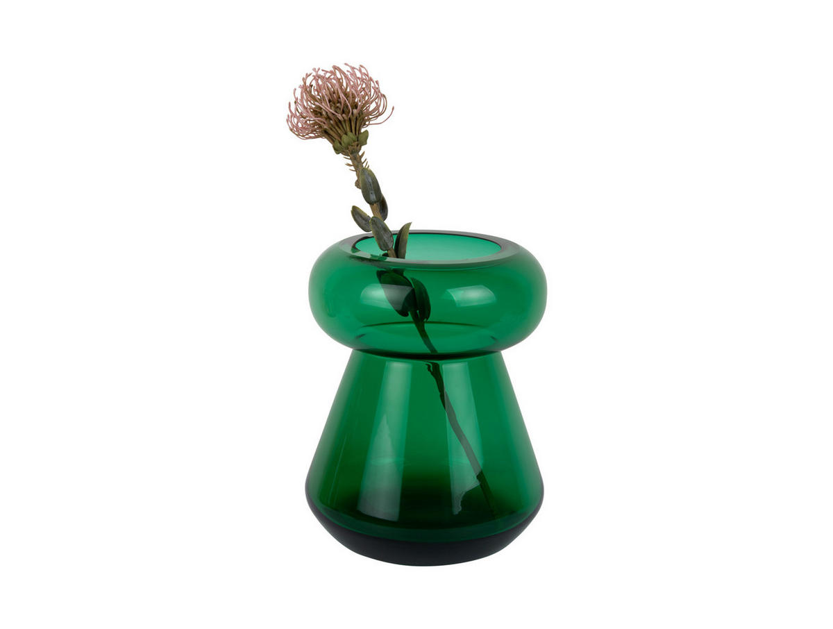 VASE Excelente Grün 20.5/20.5/26 cm - Grün, Glas (26cm) - Present Time