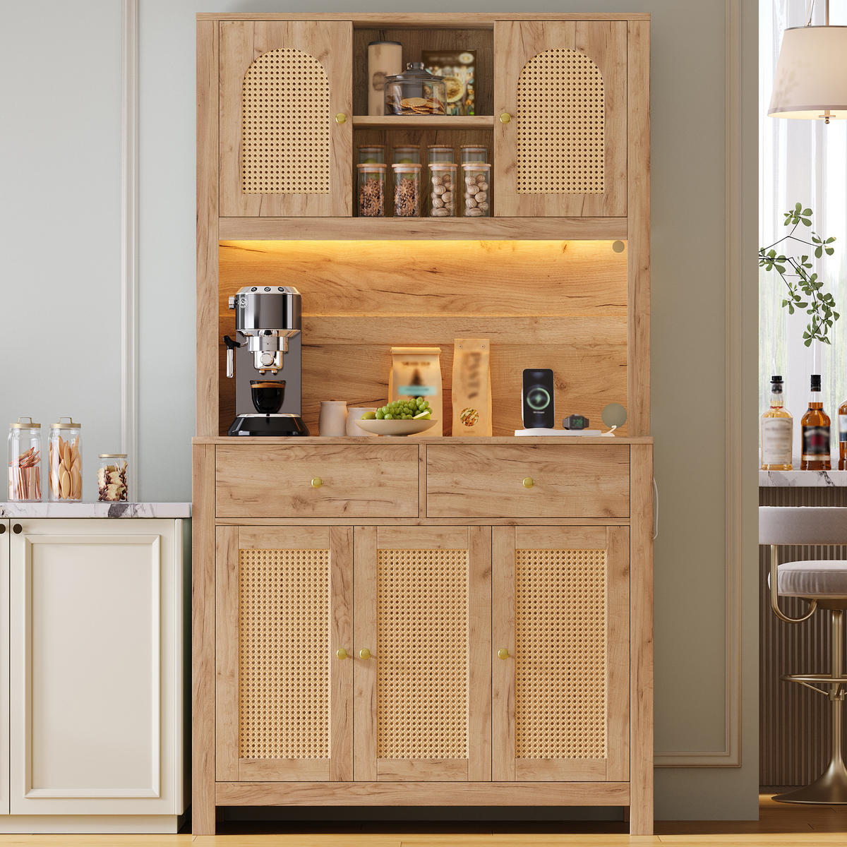 GESCHIRRSCHRANK Naturfarben 100/40/180 - Naturfarben, Holzwerkstoff (100/180/40cm)