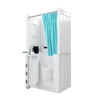 SENIOREN Dusche Sitzwanne Tür S08D-B-L - Weiß, Glas/Kunststoff (110/68/205cm) - AcquaVapore by Sandra Jentho