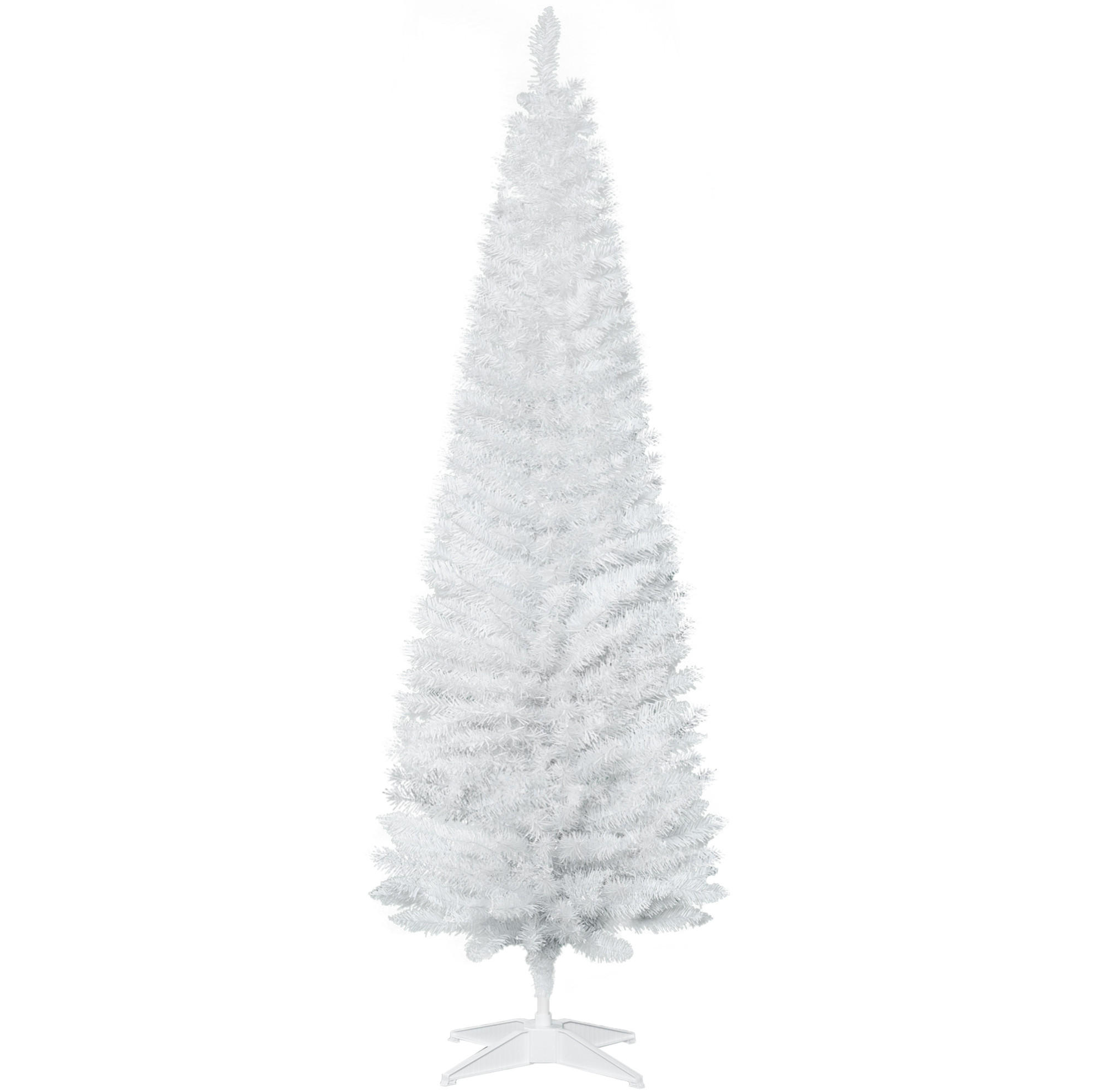 WEIHNACHTSBÄUME 55/55/180 cm weiß aus Kunststoff mit Ständer - Weiß, Kunststoff (180cm) - OKWISH
