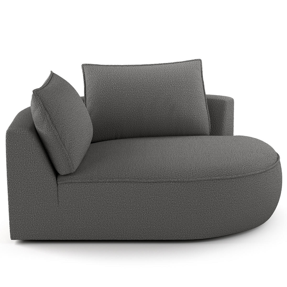 OTTOMANE - modular - Schwarz/Grau, Kunststoff/Textil (126/82/154cm) - home24