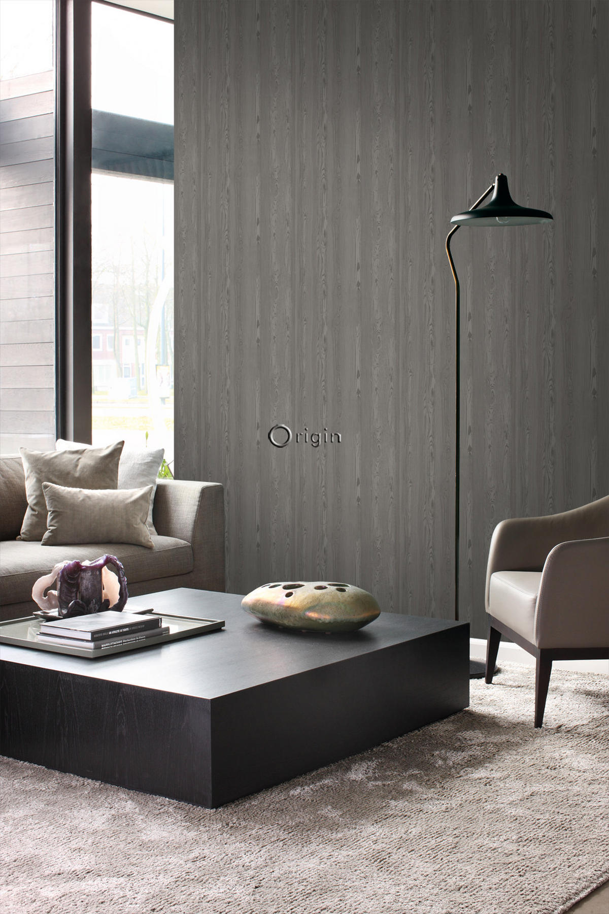 TAPETE Holzoptik 53 cm x 10.05 m - Grau, Papier (53/1000cm) - Origin Wallcoverings