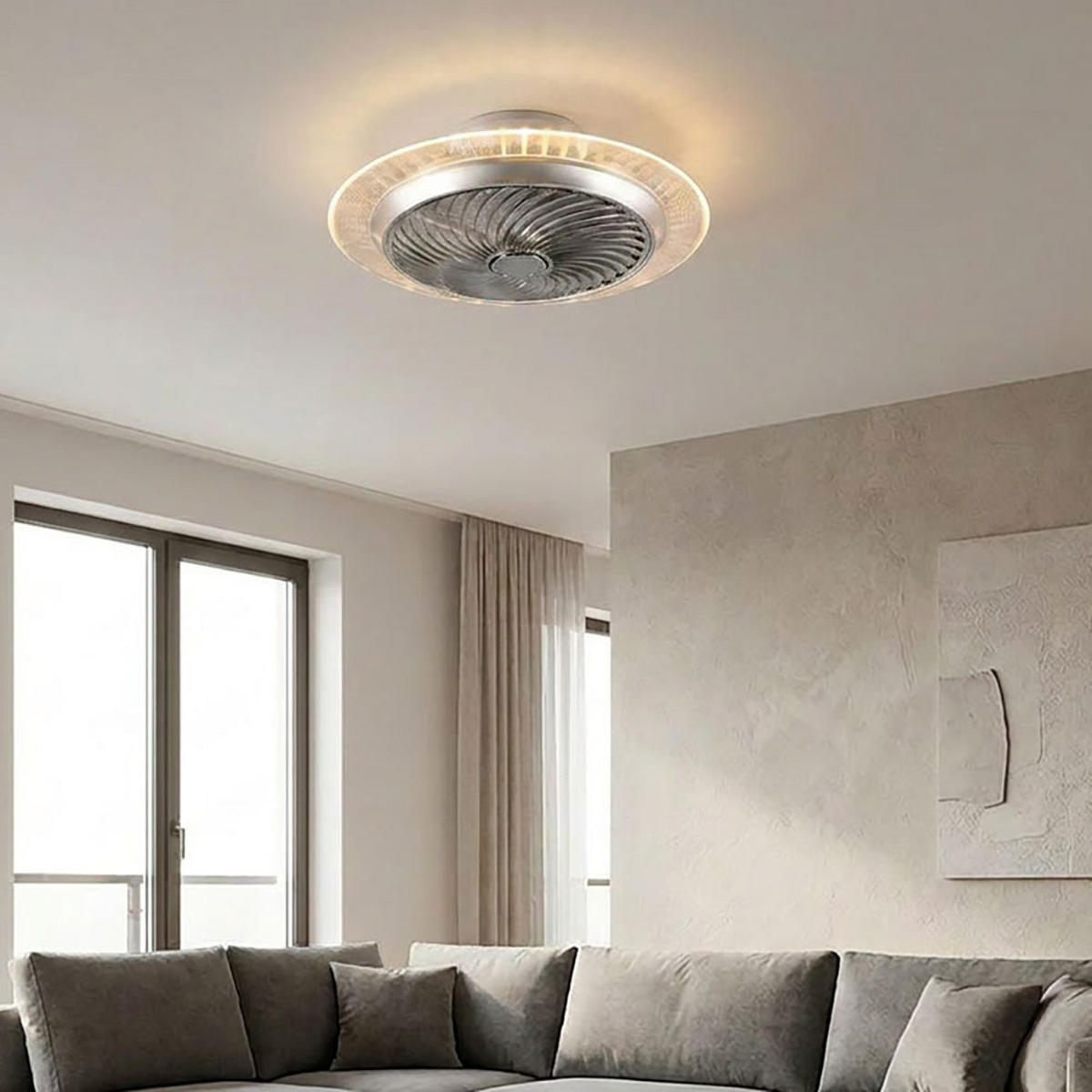 LED DECKENLEUCHTE NARVIK Silber Chrom - Silberfarben, Metall (55/55/22cm)