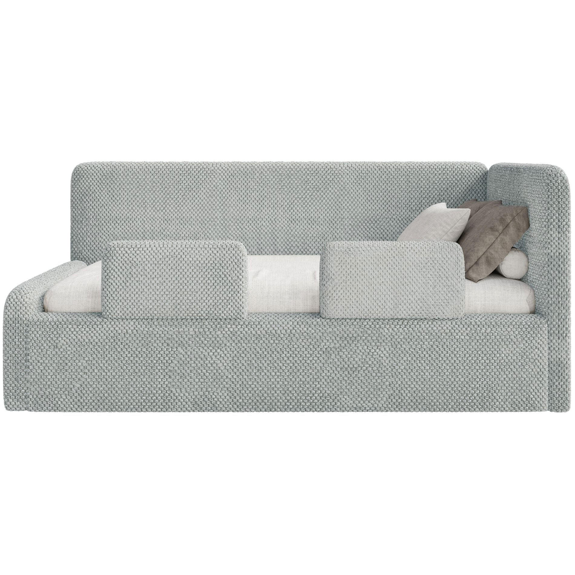 JUGENDBETT Fanko Samt Grau 90x200 cm - Schwarz/Grau, Kunststoff/Textil (90/200cm) - Selsey