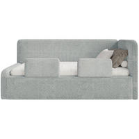 JUGENDBETT Fanko Samt Grau 90x200 cm - Schwarz/Grau, Kunststoff/Textil (90/200cm) - Selsey