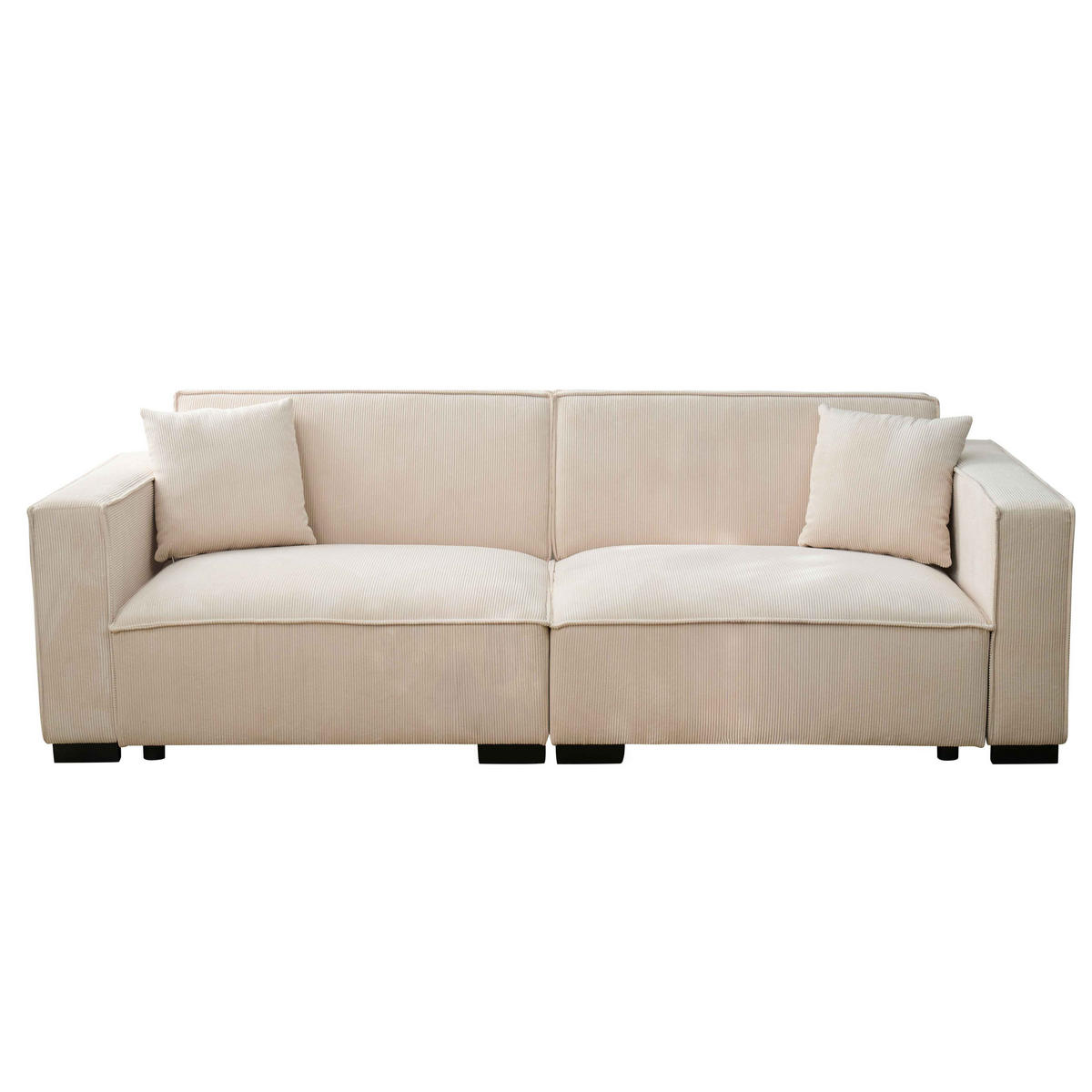 SOFA 3-Sitzer, Weiß - Weiß, Textil (90/76/230cm) - Oviala