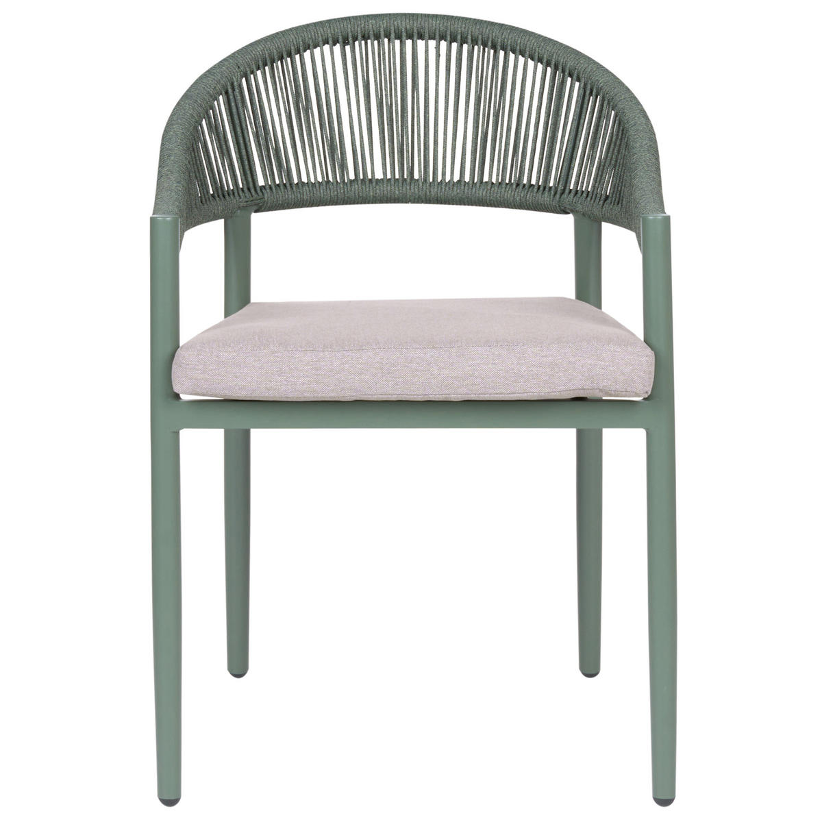 STUHL 4er-Set und Sitzkissen Metall Grün Ormea - Taupe, Metall (56/80/54cm) - Beliani