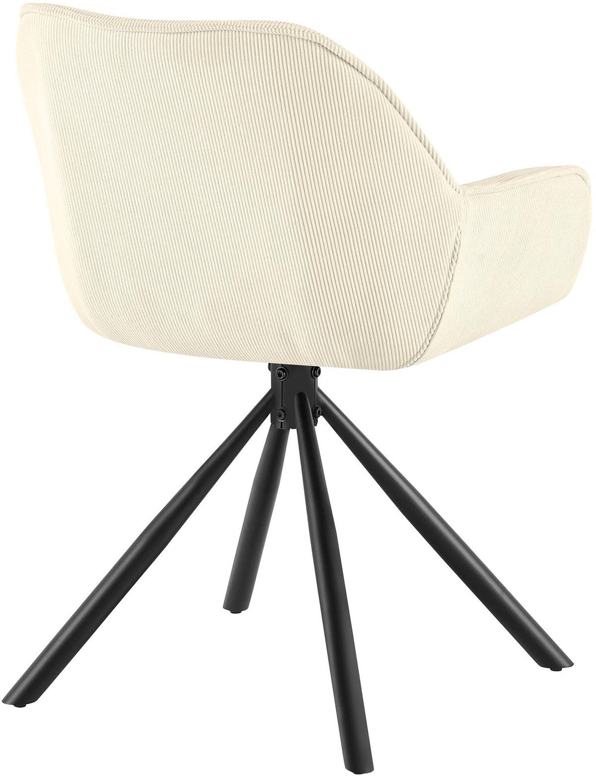 ARMLEHNENSTUHL Cord Creme - Creme/Schwarz, Textil/Metall (56/82/62cm) - CLP