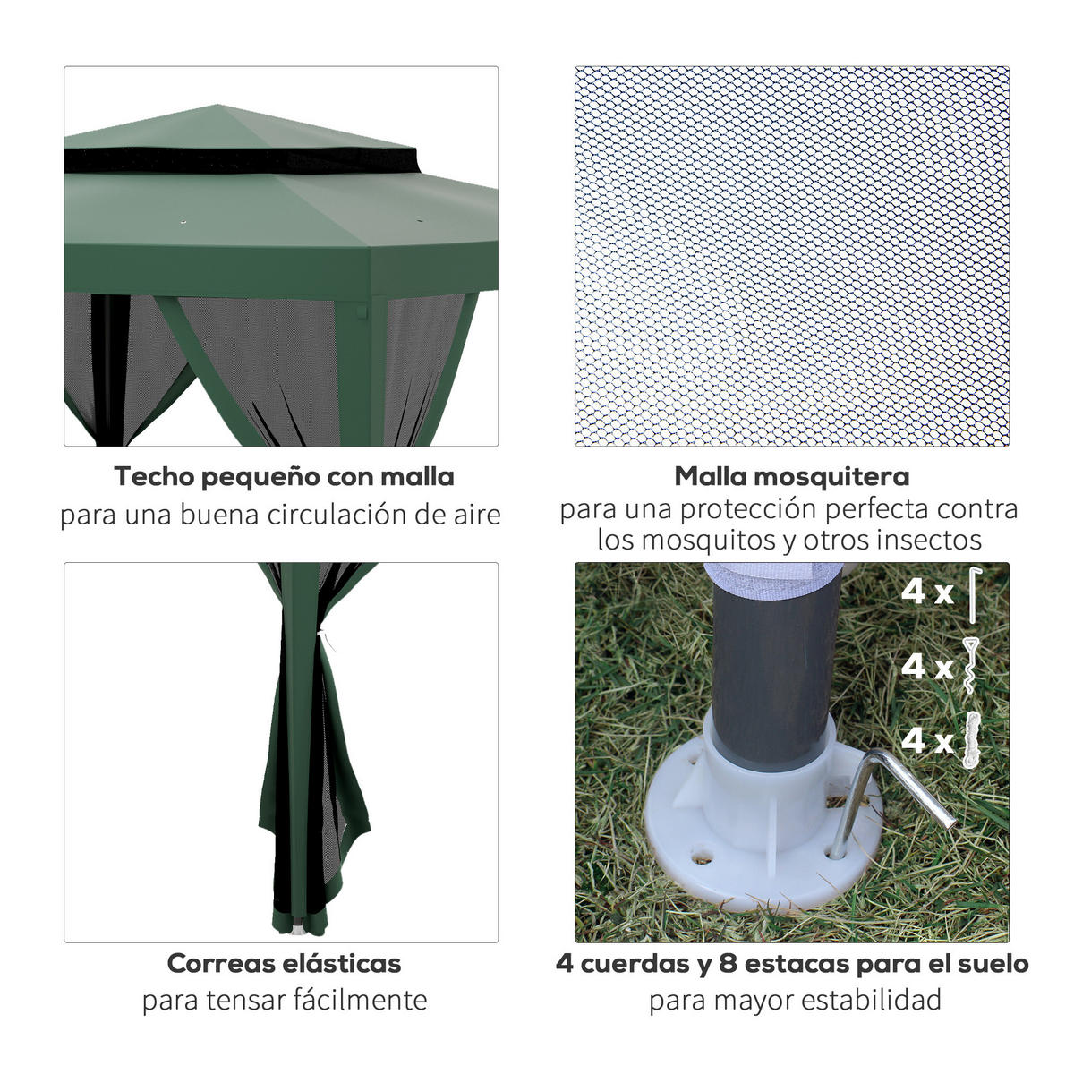 PAVILLON Grun 1 Stück - Grün, Naturmaterialien (297/268/297cm) - GiPP