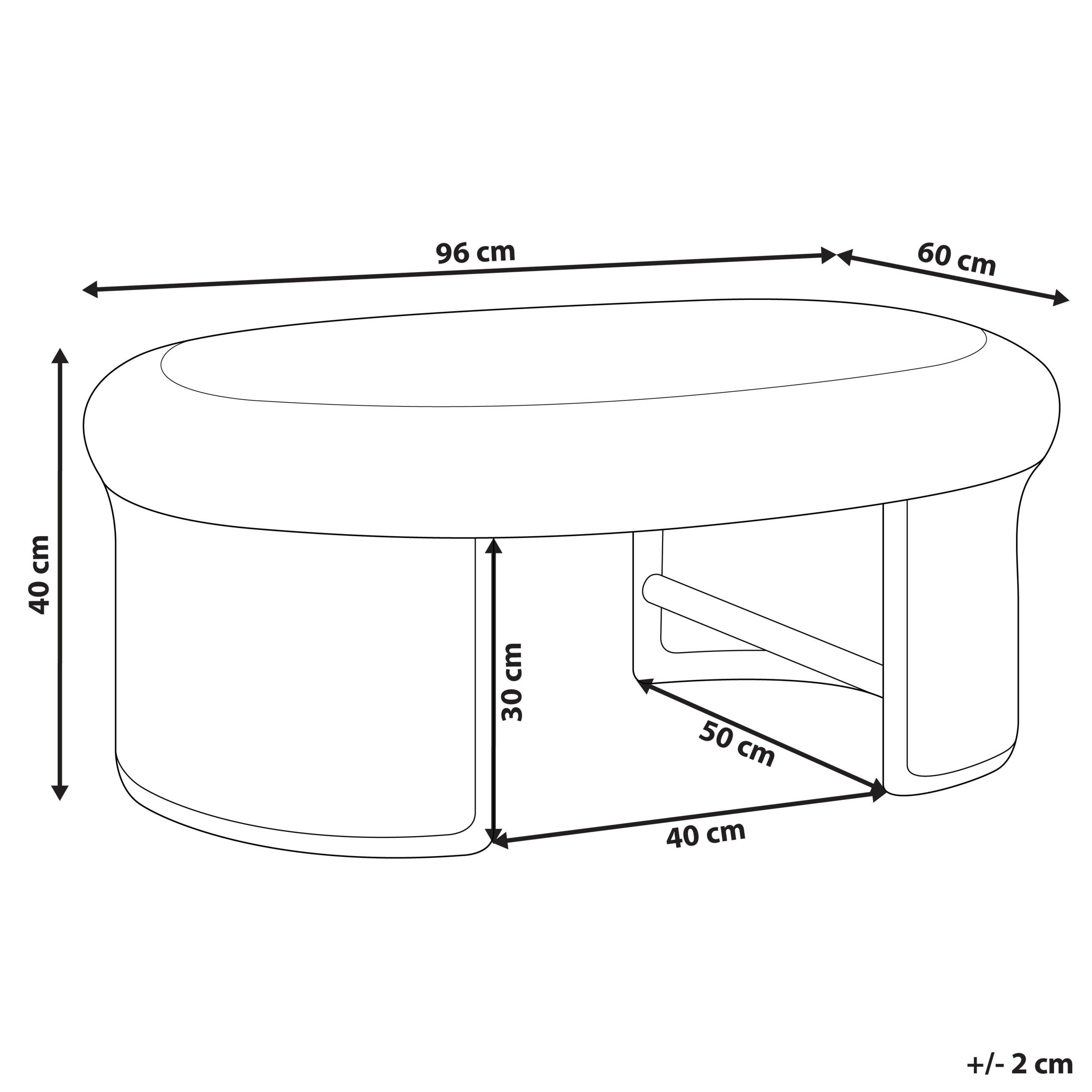 Thumbnail - Beliani Gartentisch, Natur, Naturmaterialien, Oval, 96x40x60 cm, Gartenmöbel, Gartentische, Gartentische