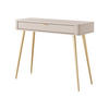 KONSOLENTISCH Vespasia 1S Beige 100,2/78/38 cm – Geriffelten Fronten - Beige/Goldfarben, Holzwerkstoff/Metall (38/100.2/78cm) - AX Living