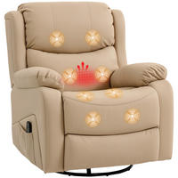 MASSAGESESSEL,8 Massagepunkte Heizung Fußstütze,beige - Beige, Textil (85/100/97cm) - Vallsero