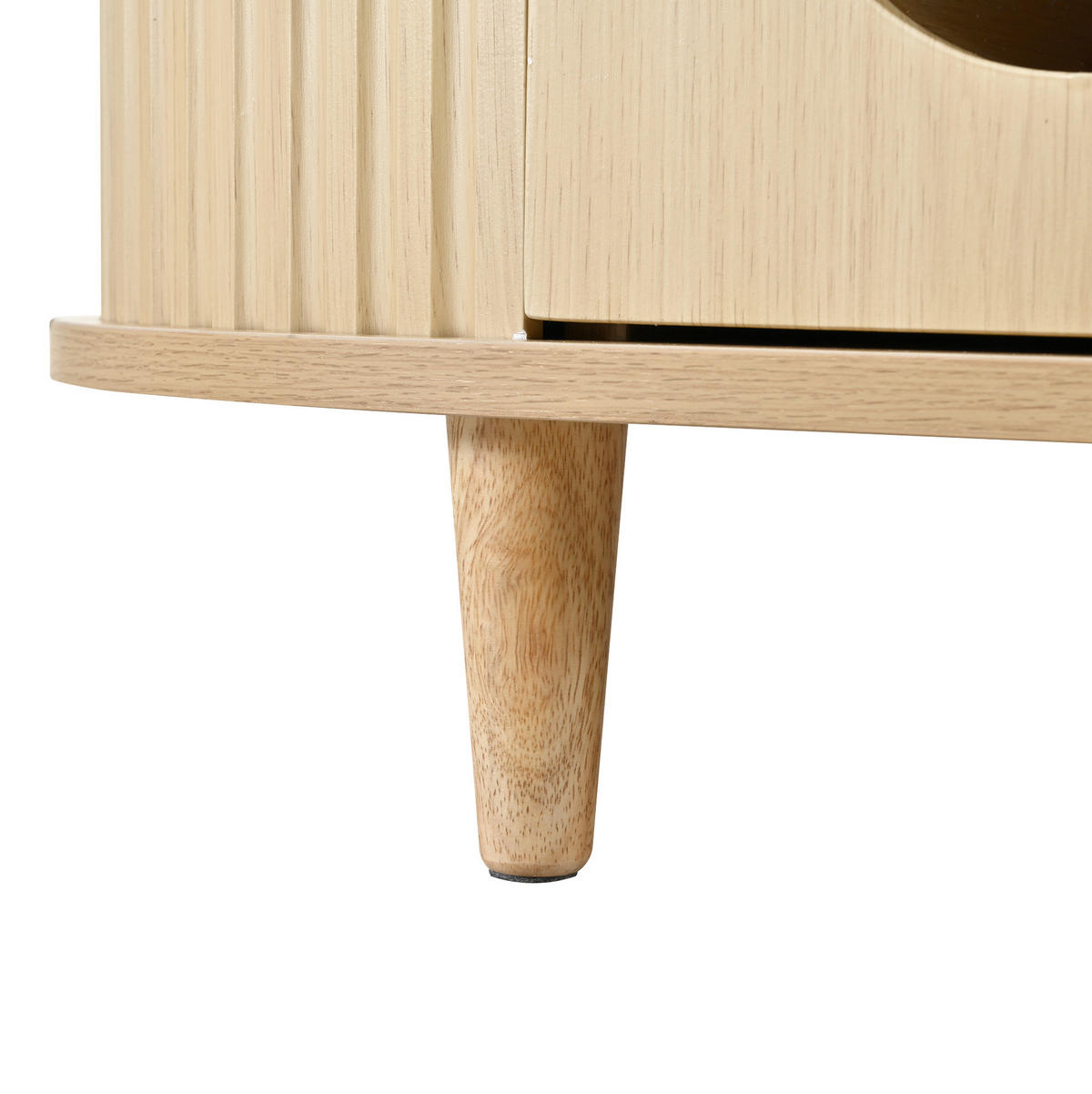 KONFERENČNÍ stolek z MDF 100x50x36 cm dubová barva se zásuvkou, roletovými dvířky a skleněným čelem - barva dubu, kompozitní dřevo (100/50/36cm) - Modfu
