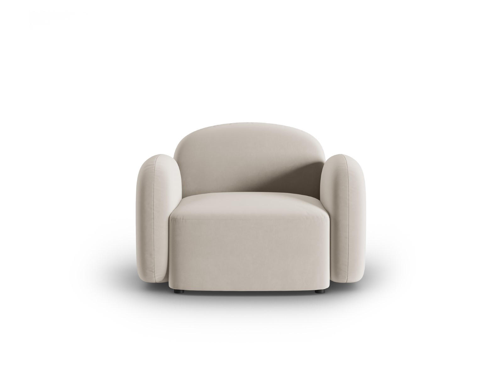 SESSEL Blair aus Samt leichtes beige - Creme, Textil (87/80/119cm) - Micadoni