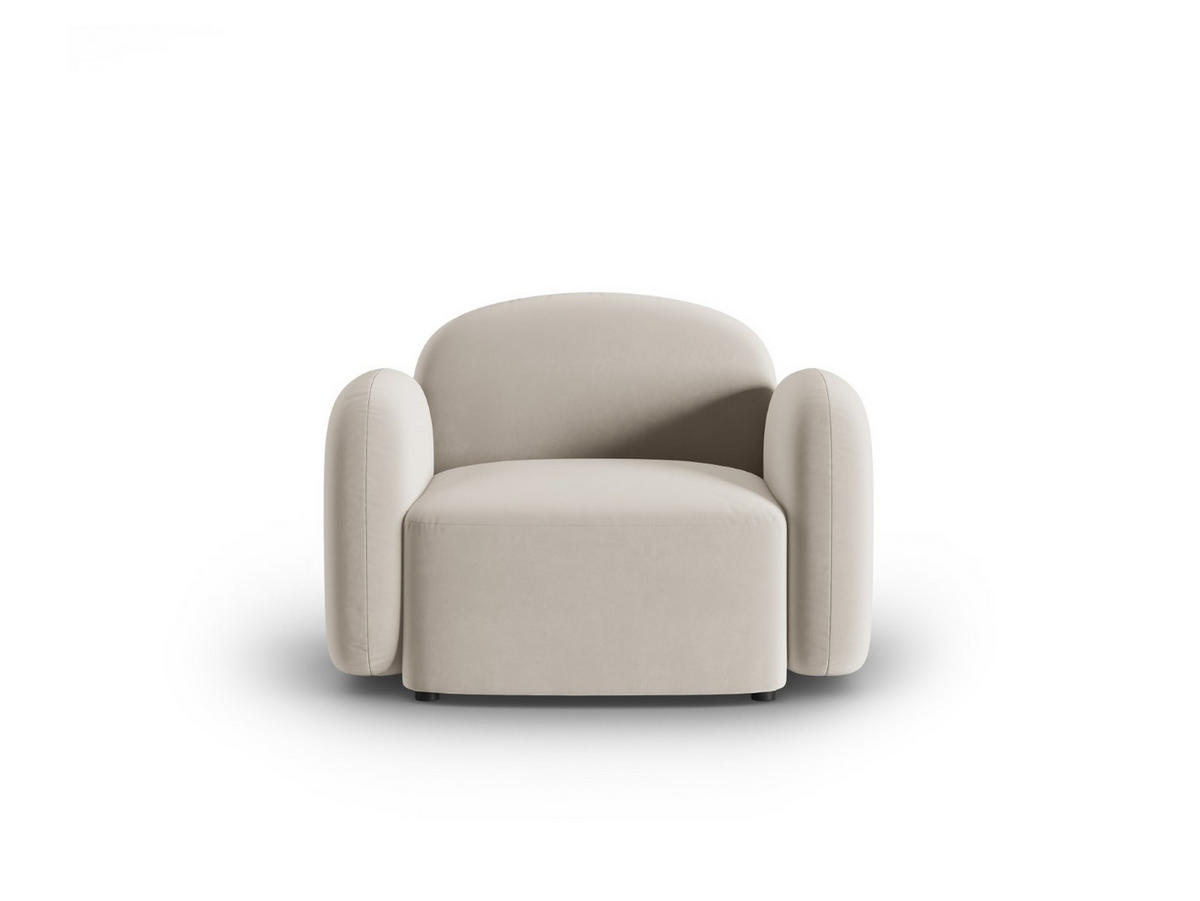 SESSEL Blair aus Samt leichtes beige - Creme, Textil (87/80/119cm) - Micadoni