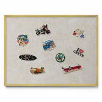 MAGNETTAFEL 80x60 cm Goldener Rahmen Dezente Sandsteinstruktur - Buche Kolonial, Metall (80/60/0.4cm) - TULUP