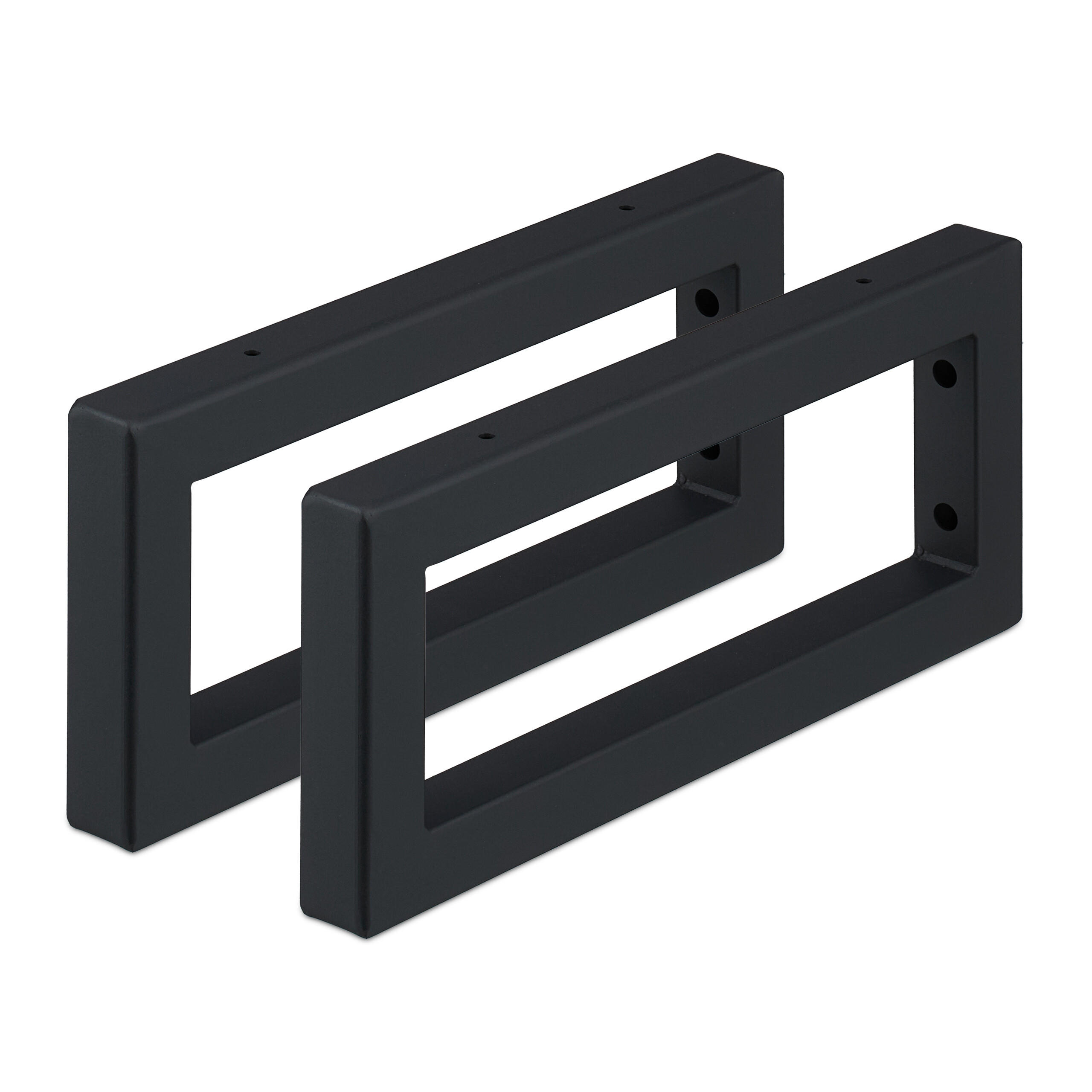 2XWANDKONSOLE - Schwarz, Metall (35/3/15cm) - Relaxdays