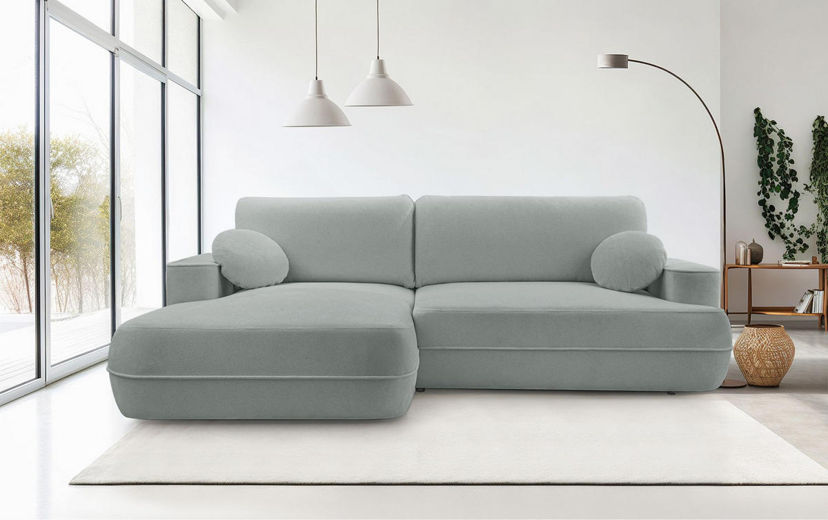 ECKSOFA Fuerro Graubeige Strukturstoff - Taupe/Schwarz, Kunststoff/Textil (260/168cm) - Selsey