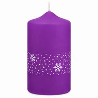 ADVENTSKERZEN Nevis in Samtlook Purple Lila 15 x 7 cm, 4er Set - Lila, Paraffin (7/15/15cm) - Kopschitz Kerzen