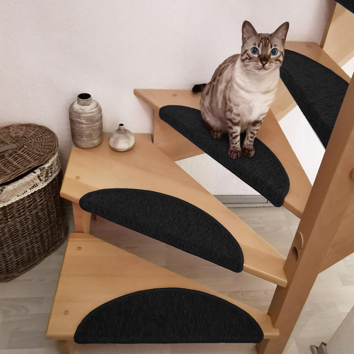 STUFENMATTE ProStair 56/20 cm Anthrazit 15tlg - Anthrazit, Textil (56/20/1cm) - Beautissu 