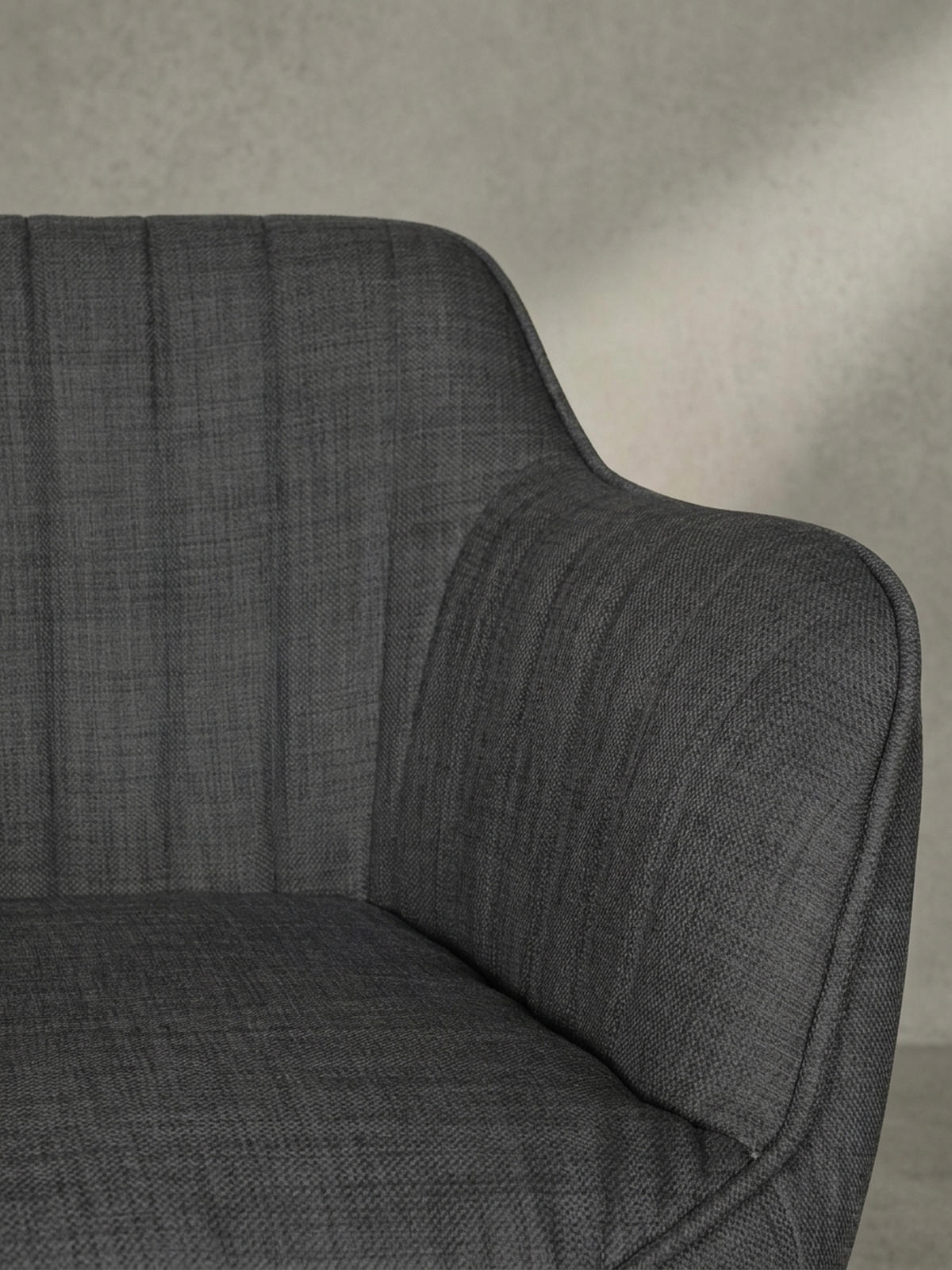 DREHSTUHL Anthrazit Stoff mit Armlehnen in Schalenform MARIA - Schwarz/Grau, Kunststoff/Textil (65/90/65cm) - KADIMA DESIGN