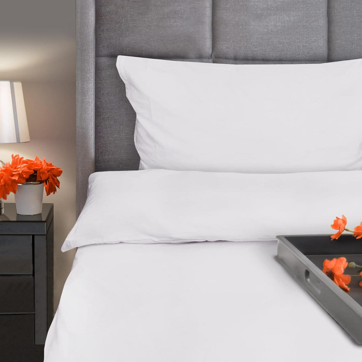 BETTWÄSCHE Julie 155/220 cm + Kissenbezug 80/80 cm Weiß 2er - Weiß, Naturmaterialien/Textil (155/220cm) - Beautissu 