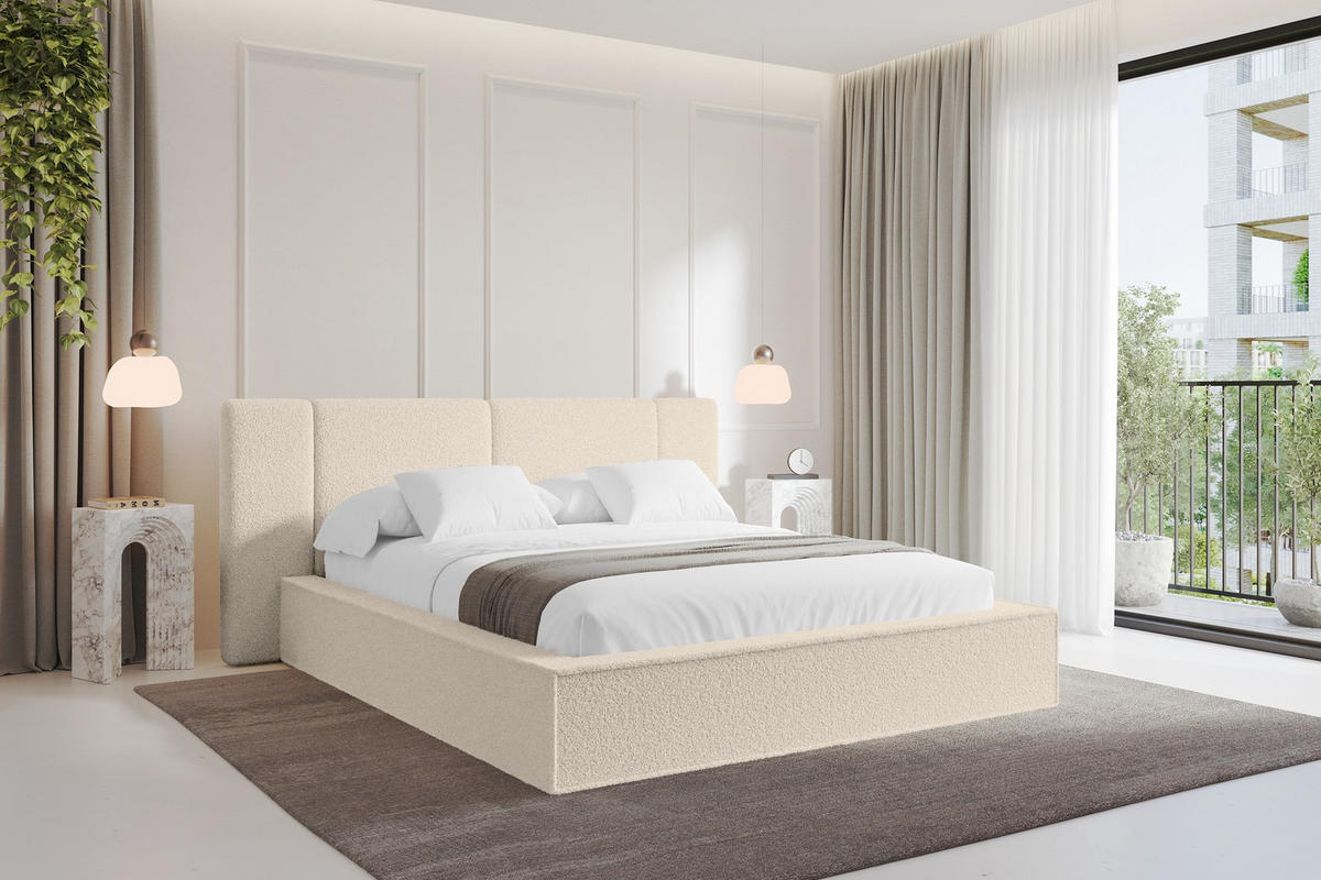 POLSTERBETT mit Bettkasten und Lattenrost, Bett mit Matratze H3/H4 - RIVO 120x200 Dunkelbeige - Cappuccino, Holzwerkstoff/Textil (120/200cm) - ALTDECOR