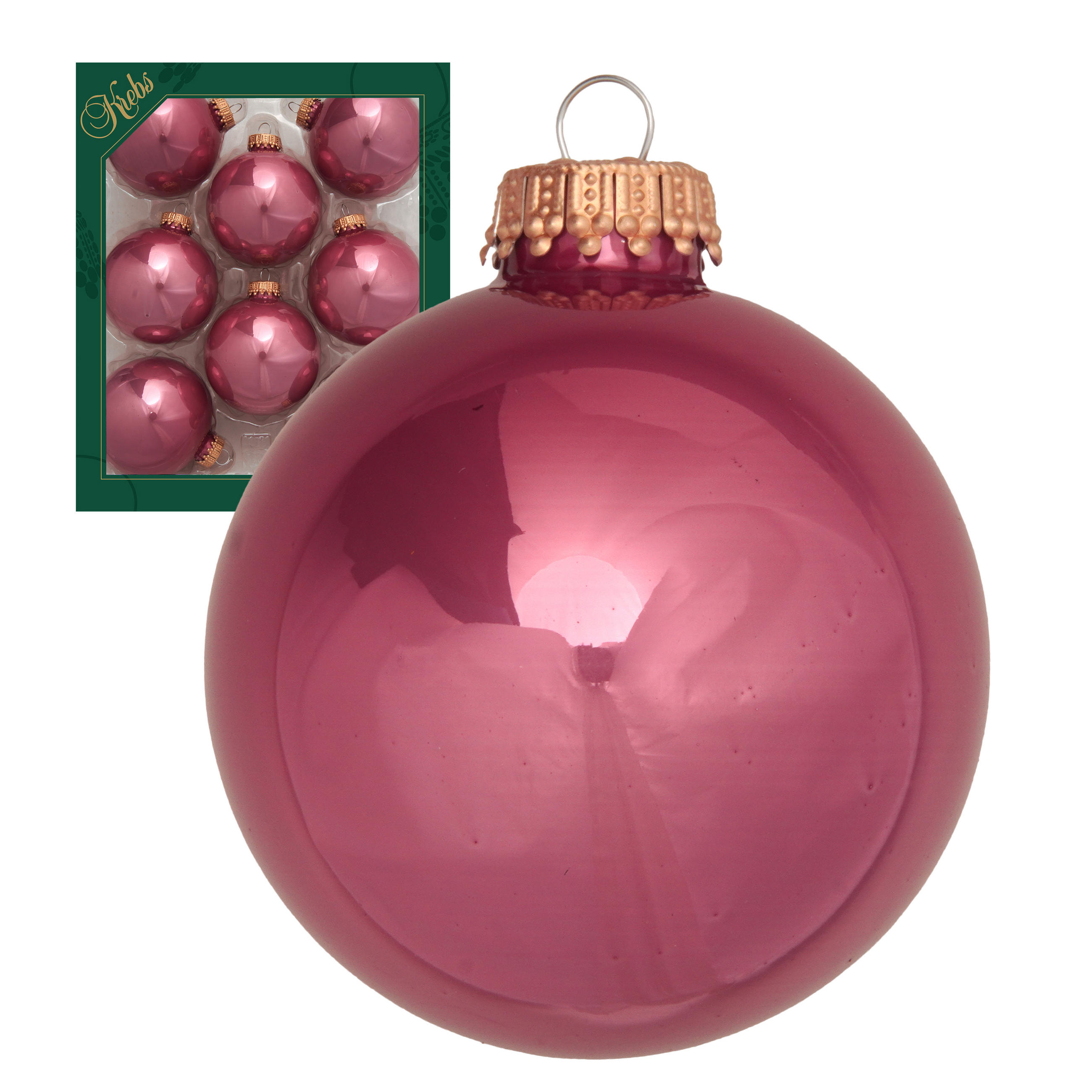 Krebs Glas Lauscha Christbaumkugeln Rosa 7x7x7 cm