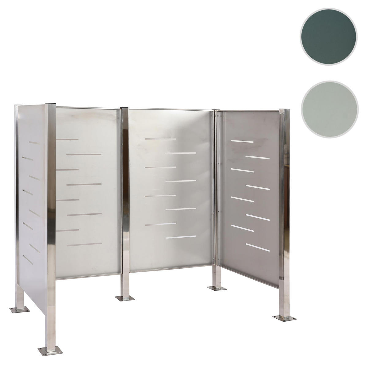 MÜLLTONNEN-ZAUN 150x165x85cm Silber - Silberfarben, Metall (165/150/85cm) - PROREGAL