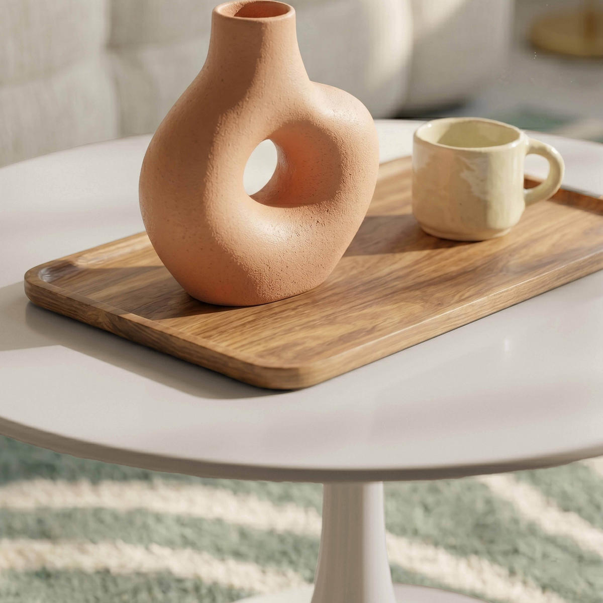 COUCHTISCH, Cremefarben - Taupe, Metall (70/70/47cm) - Oviala