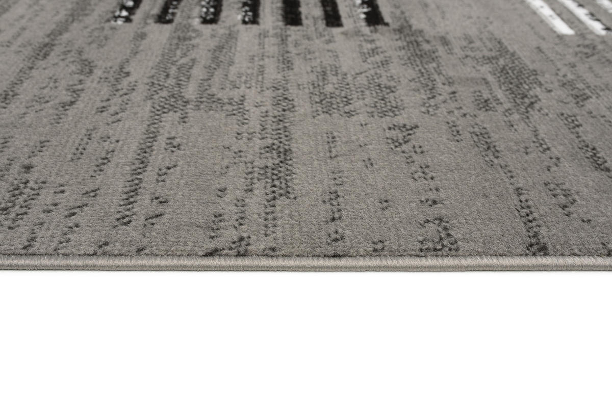 TEPPICH LUXURY Grau Geometrisch Streifen 140/200 cm - Grau, Textil (140/200cm) - Tapiso