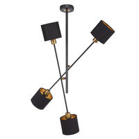 LED DECKENLEUCHTE Metall Stoff Schwarz 4 Flammig - Schwarz, Metall (77.5/77.5/81cm) - Wofi