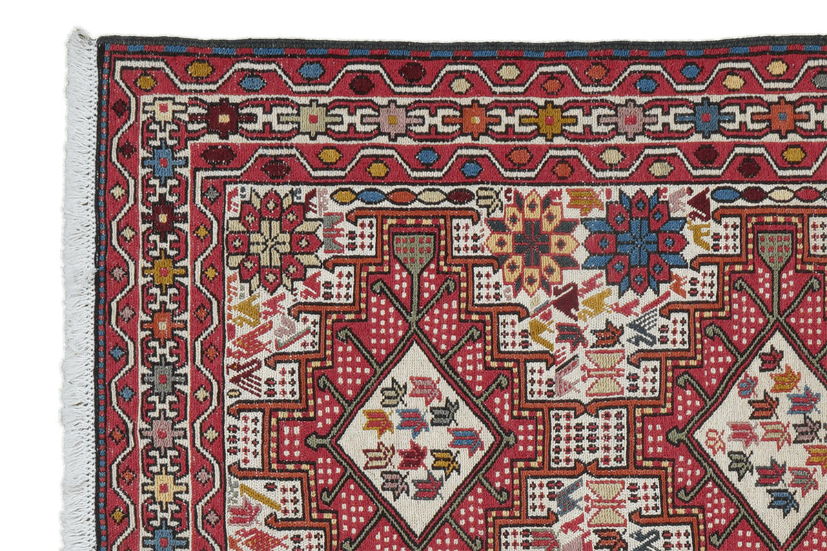 HANDWEBTEPPICH Sumak Shahsavan Beige 94/77 cm Schurwolle - Beige, Textil (77/94cm) - Looma