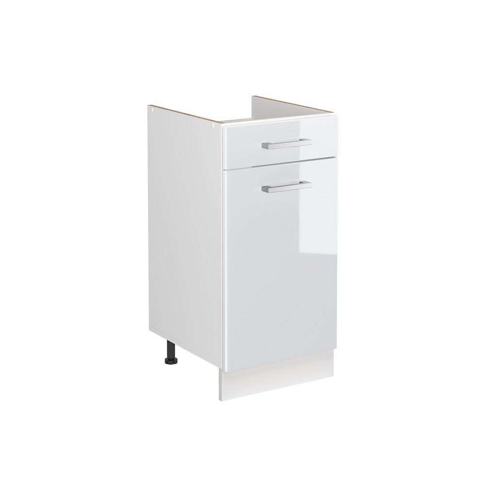 SPÜLENUNTERSCHRANK R-Line, Weiß Hochglanz/Weiß, 40 cm ohne Arbeitsplatte - Weiß Hochglanz/Weiß, Holzwerkstoff (40/81.6/46cm) - Vicco