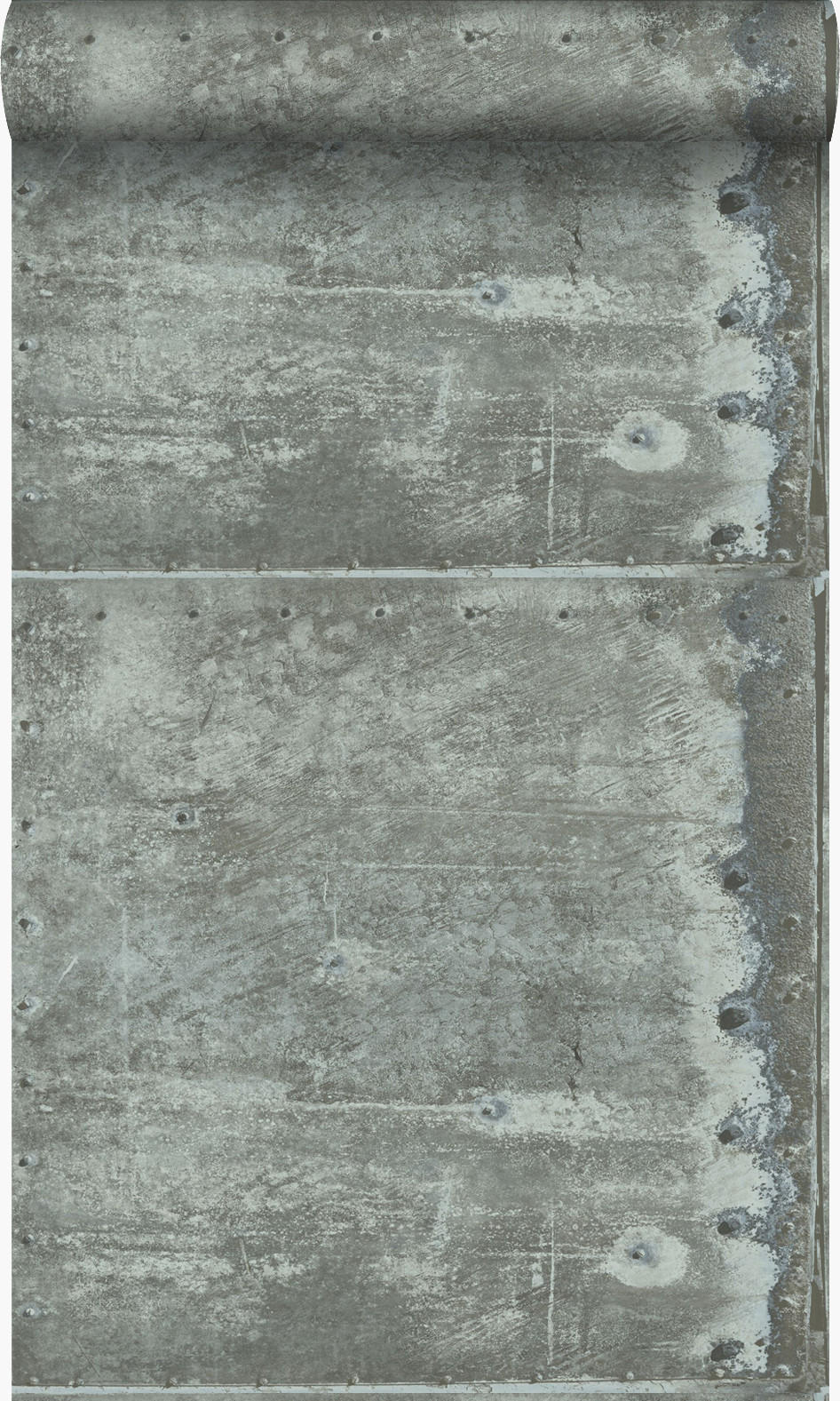 TAPETE große verwitterte rostige Metallplatten 53 cm x 10.05 m - Türkis, Papier (53/1000cm) - Origin Wallcoverings