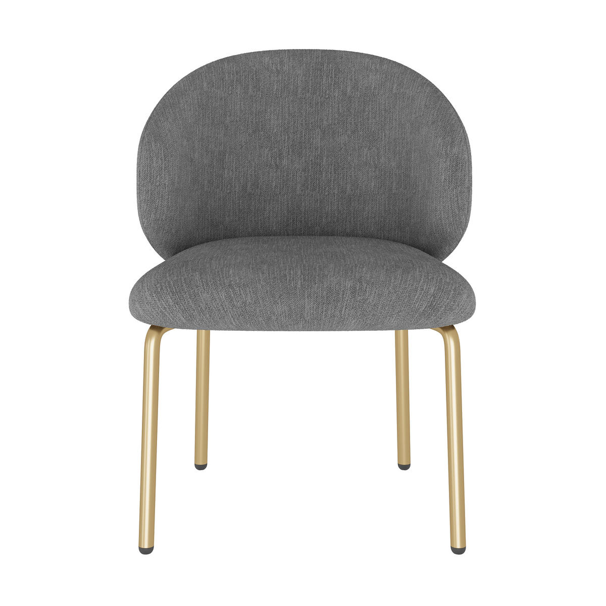 STUHLSET, 4 Stühle, Chenille, Goldbeine, Grau - Grau, Textil (47.5/74/56cm) - FLIEKS