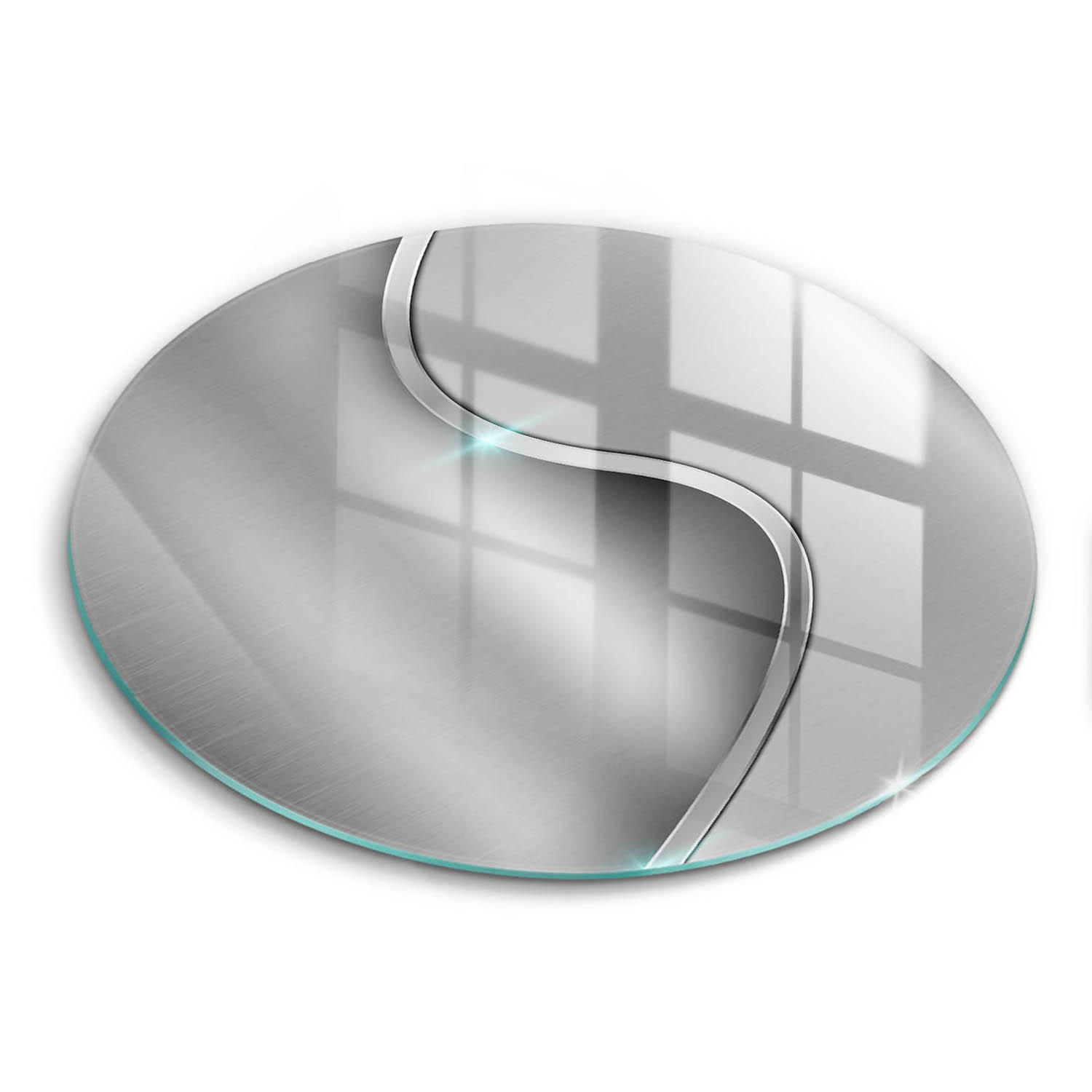 Wallfluent Glasplatte Silber 40x40 cm