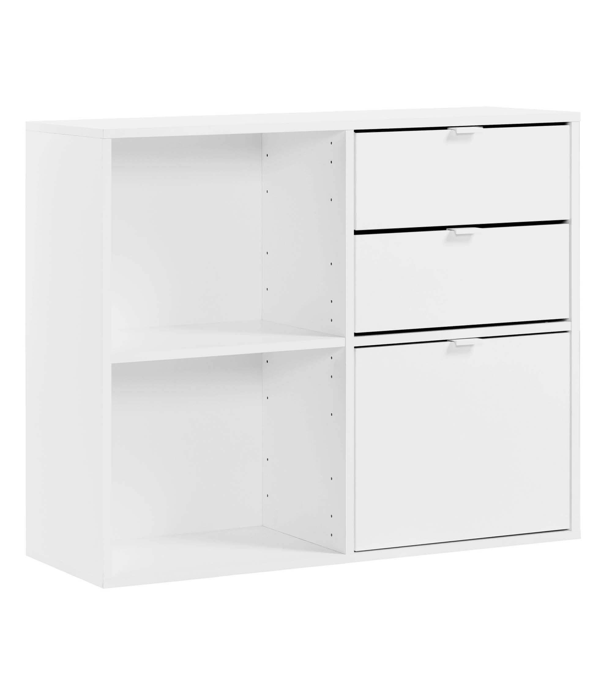 AKTENREGAL Der Verstauer - Weiß, Holzwerkstoff (88/75/35cm) - Mokebo