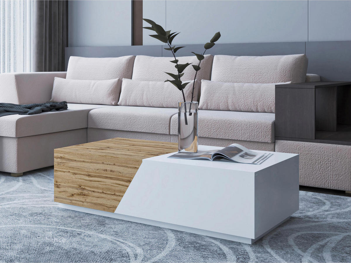 COUCHTISCH Ceelias - Weiß, Holzwerkstoff (60/124/42cm) - MIRJAN24