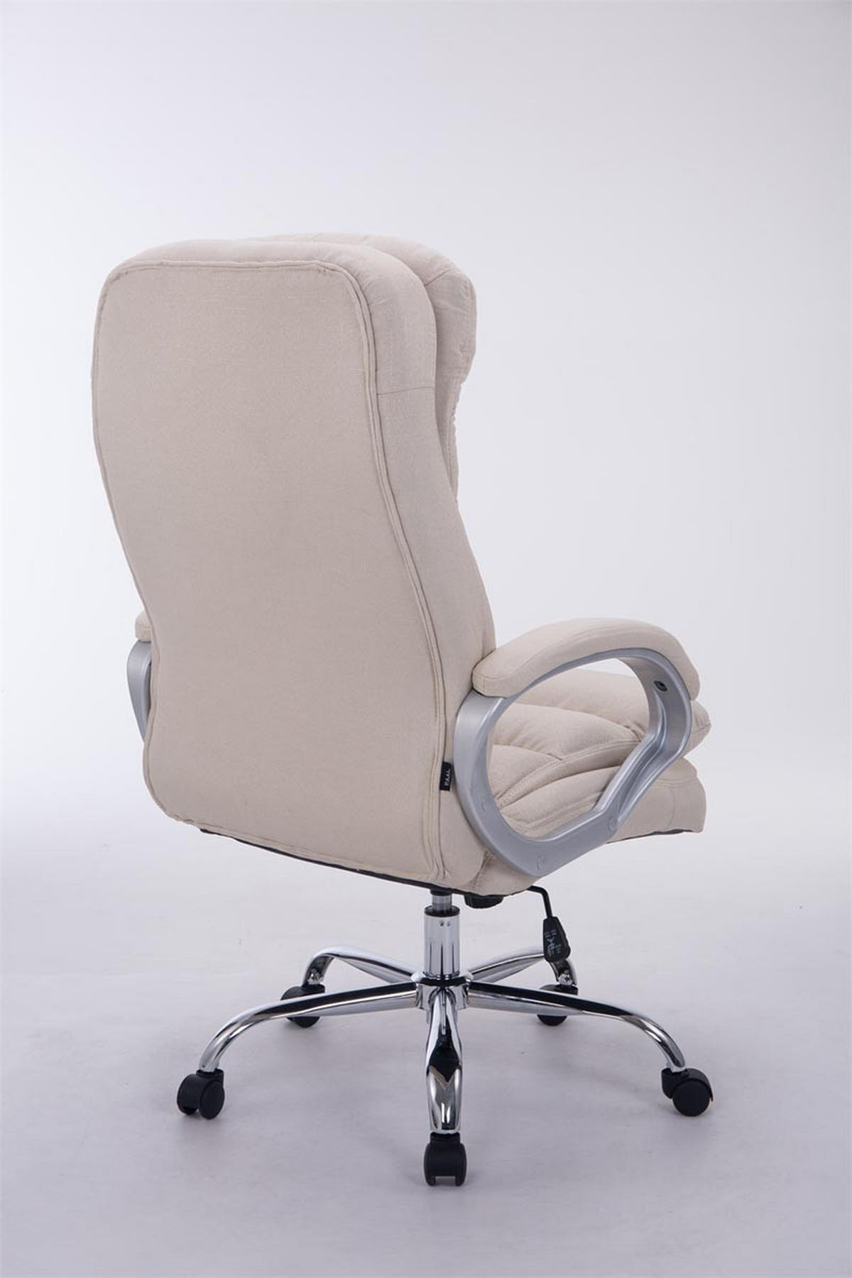 CHEFSESSEL Stoff creme - Chromfarben/Creme, Textil/Metall (68/116/77cm) - CLP