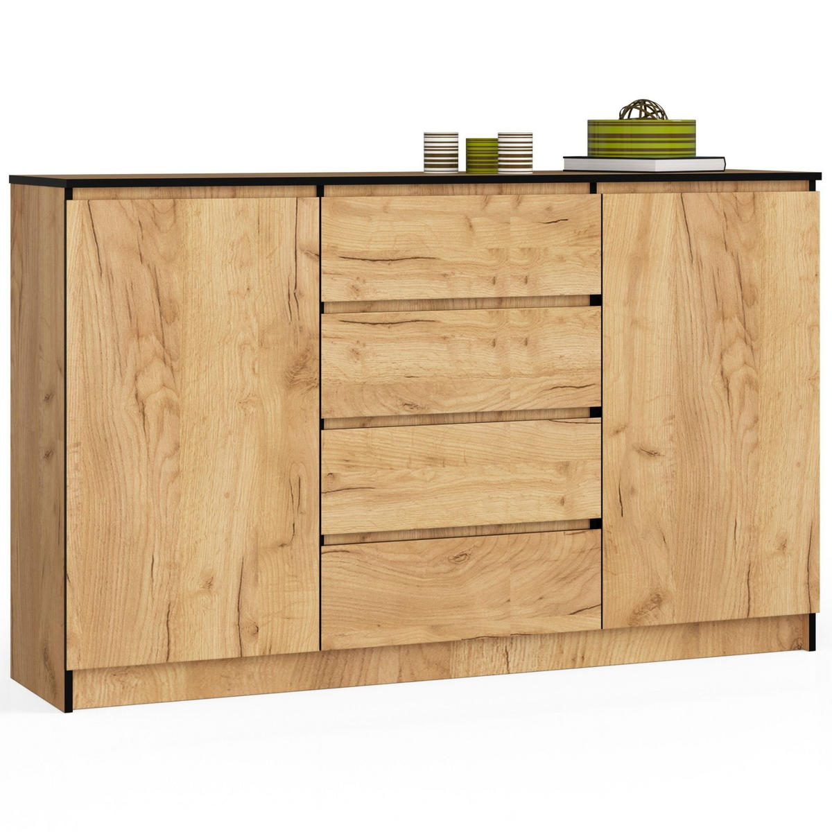 KOMMODE Eiche Craft 99/160/40 - Eiche Wotan, Holzwerkstoff (160/99/40cm) - RAUMHIRSCH FURNITURE